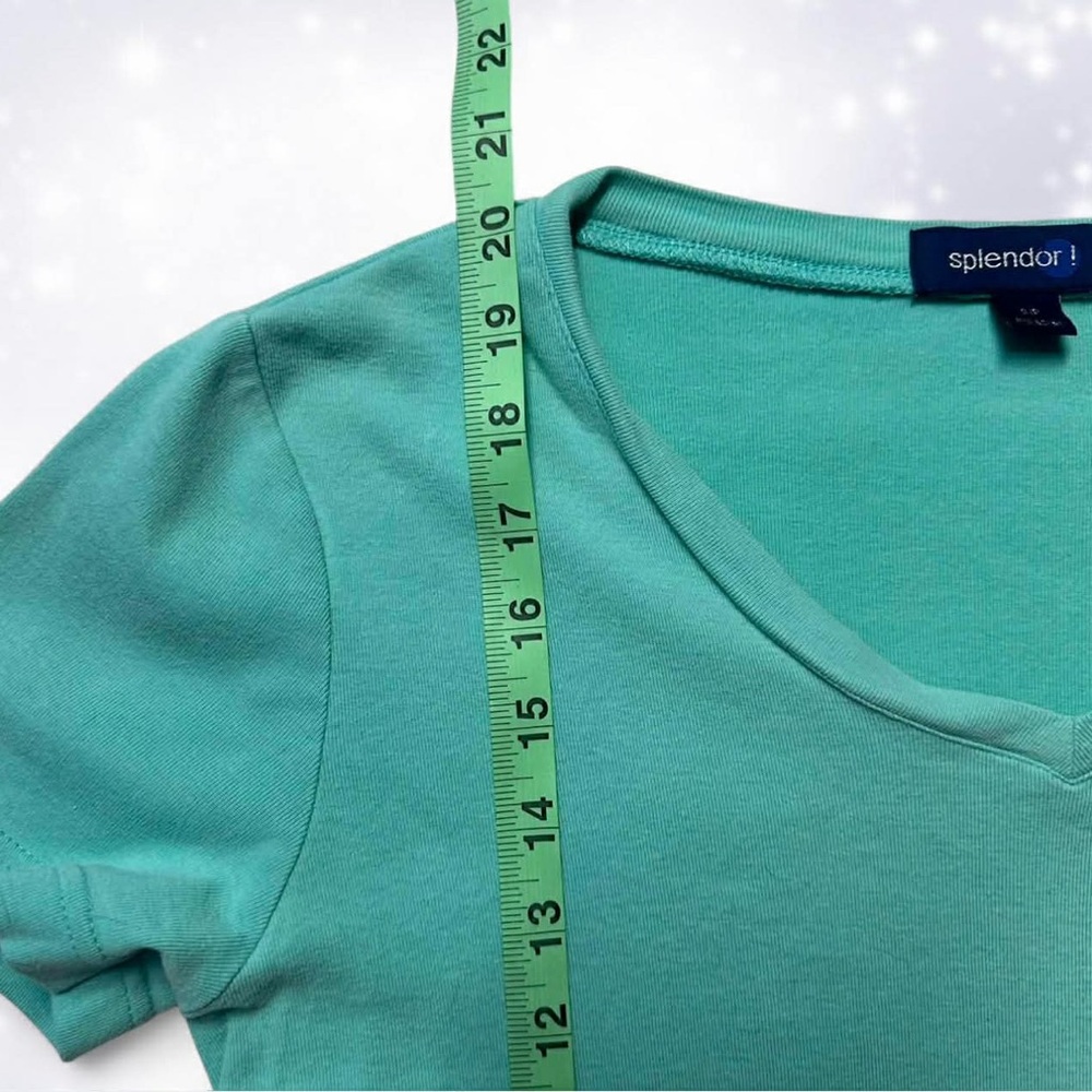 Splendor Women's Blue/Green Basic Top - Picture 5 of 6